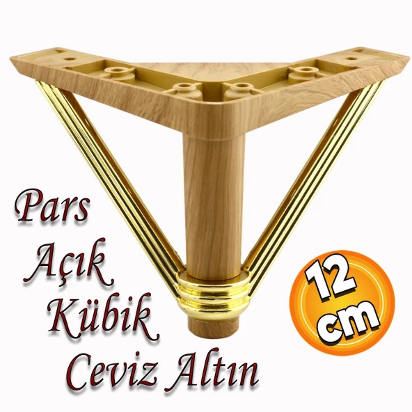 Pars Lüks Mobilya Oturma Grubu Kanepe Sehpa TV Ünitesi Koltuk Ayağı Baza Ayakları Açık Ceviz 12 cm ürün görseli 1
