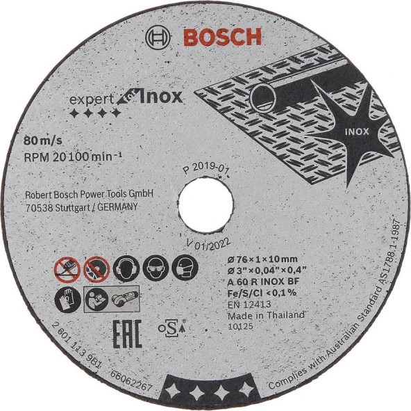 Bosch Krom Kesme Diski 76x1mm 5li Paket ürün görseli 1