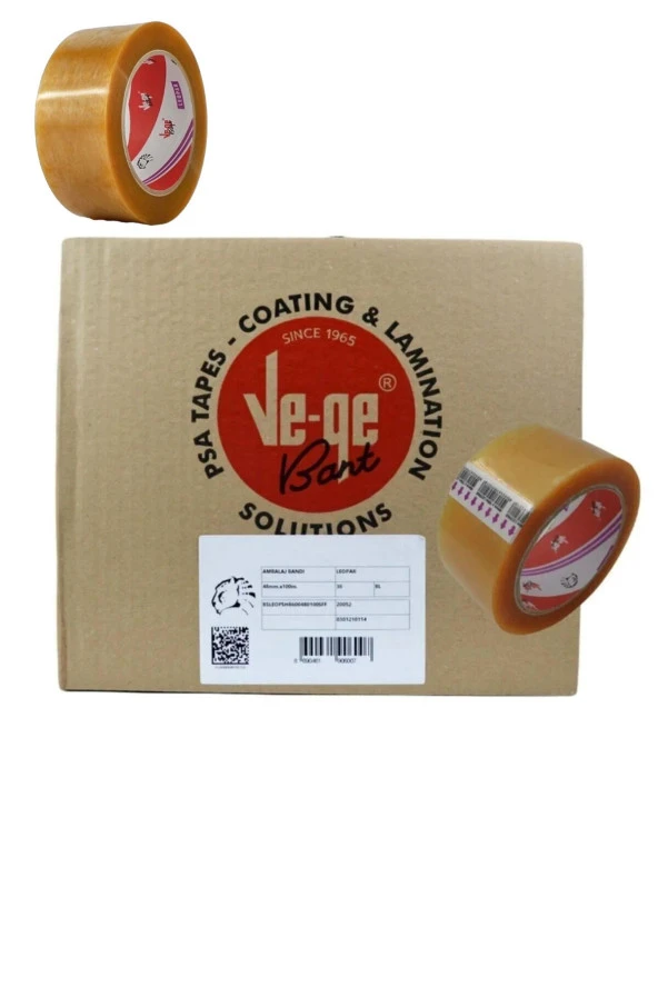 Vege Leopar 48x100 Şeffaf Koli Bandı Koli Bant 1'Koli 36'Adet 1.Kalite ürün görseli 1