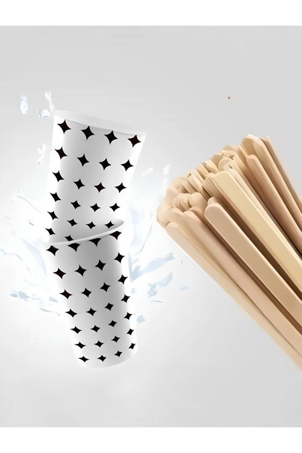 6,5 Oz Karton Bardak 500 Adet Tahta Karıştırıcı Hediye ürün görseli 1