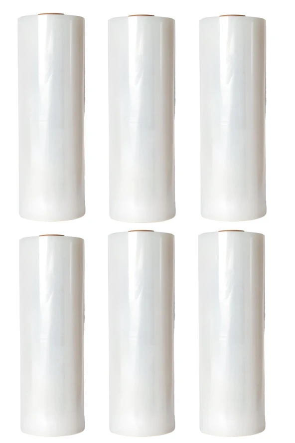 Palet Streç Film 17 Micron 25 cm x 300 m Şeffaf 6'Adet ürün görseli 1