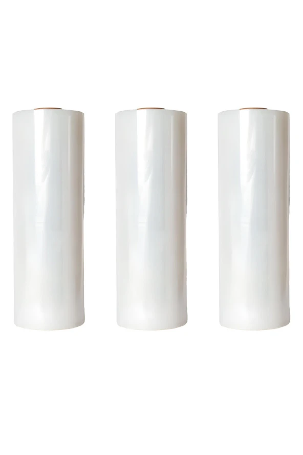 Palet Streç Film 17 Micron 25 cm x 300 m Şeffaf 3'Adet ürün görseli 1