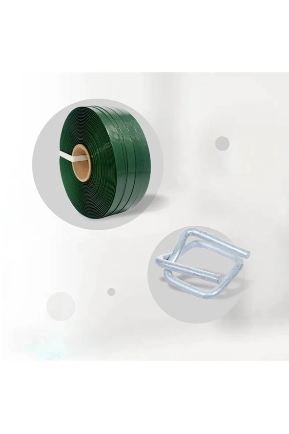 Polyester Set 19x1.00 1000 Metre Yeşil Çember- 19mm Bukle Toka 500 Adet ürün görseli 1