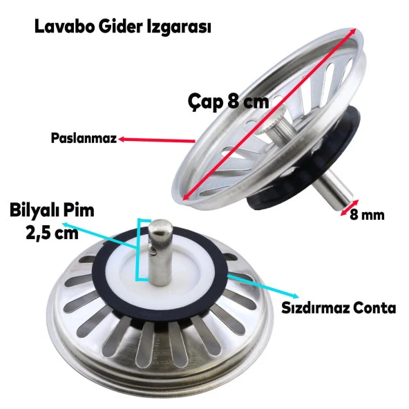 Çöpmak Körüklü Evye Lavabo Sifonu Gider Borusu Akordiyon Plastik Geniş Kafa Paslanmaz 30 -75 cm ürün görseli 1