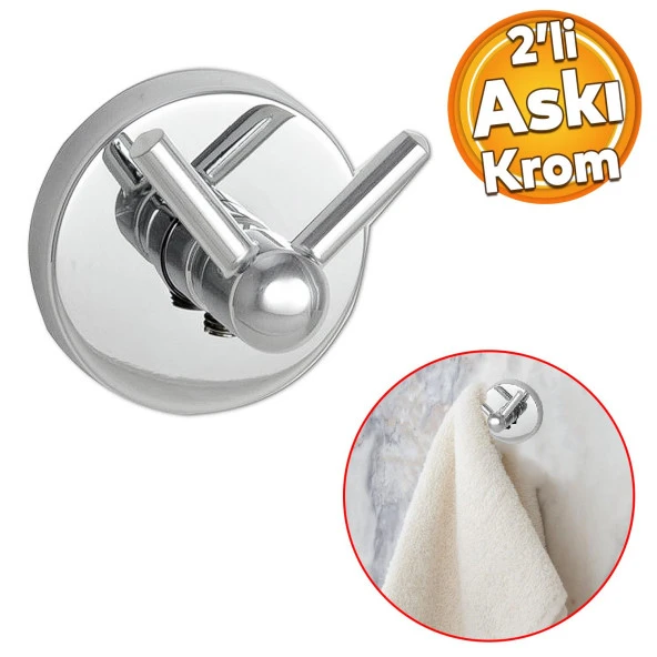 Krom Metal Sağlam Aparat Vidalı Lavabo Banyo Wc Bez Havlu Çatal Askı Tuvalet Kağıtlık 3'lü Set ürün görseli 1