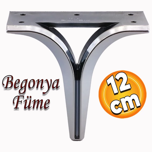 Begonya Lüks Mobilya Kanepe Sehpa TV Ünitesi Çekyat Oturma Grubu Koltuk Ayağı Baza Ayak Füme 12 cm ürün görseli 1