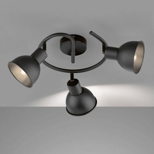 Rsylight Retro Siyah Dekoratif Rustik 180 Derece Hareketli Modern Spor 3 Lü Avize ürün görseli 1