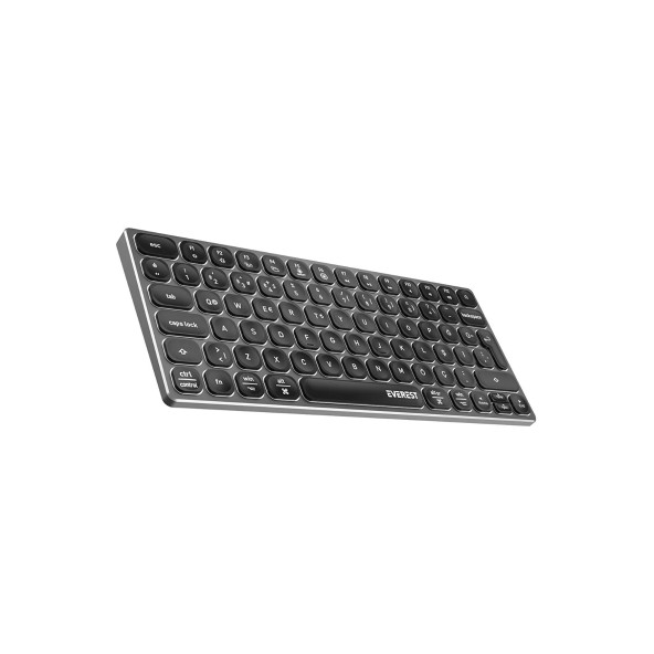 Everest KB-BT97 Siyah/Gri Bluetooth Ultra İnce+Şarjlı Q Mac/Win/Android/Ios Uyumlu Kablosuz klavye ürün görseli 1