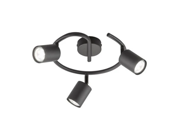 Rsylight Retro Siyah Dekoratif Rustik 180 Derece Hareketli Modern Spor Led  Spot 3 Lü Avize  Günışığı Ampüllü ürün görseli 1