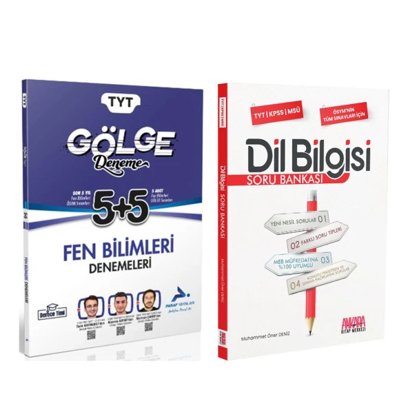 Paraf TYT Fen Bilimleri Gölge Deneme ve AKM Dil Bilgisi Soru Bankası Seti 2 Kitap ürün görseli 1