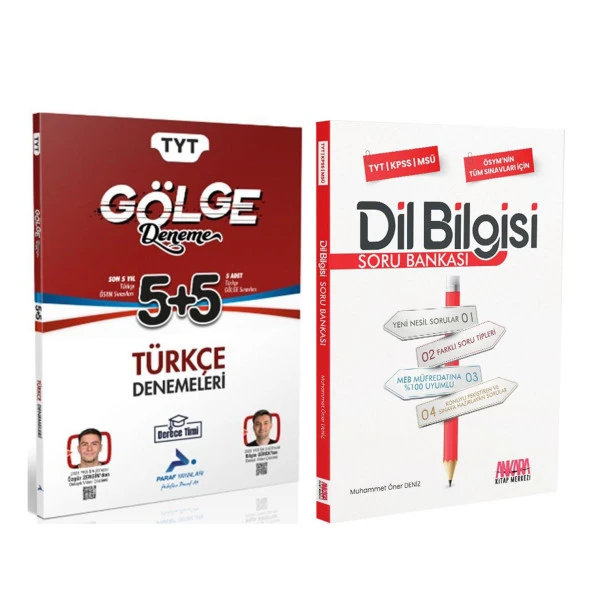 Paraf TYT Türkçe Gölge Deneme ve AKM Dil Bilgisi Soru Bankası Seti 2 Kitap ürün görseli 1