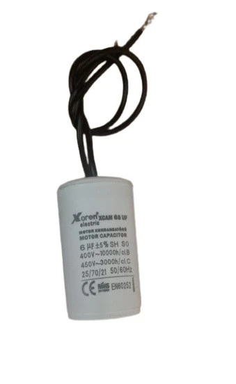 MOTOR KONDANSATÖRÜ 6UF 50X30 400-450V (KABLOLU) ürün görseli 1