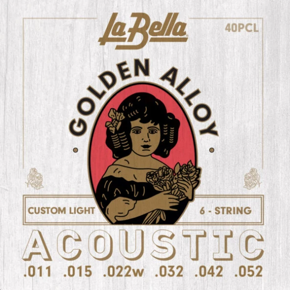 LA BELLA 11-52 AKUSTİK GİTAR TELİ 40PCL ürün görseli 1