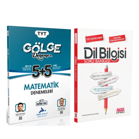 Paraf TYT Matematik Gölge Deneme ve AKM Dil Bilgisi Soru Bankası Seti 2 Kitap ürün görseli 1