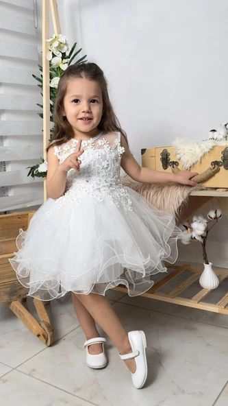 İncili Kız Çocuk Daisy Elbise MNK0585 ürün görseli 1