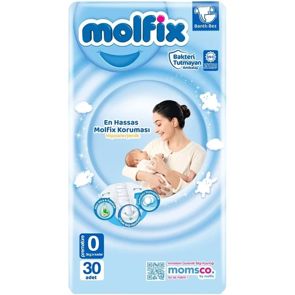 Molfix Bebek Bezi 0 Beden 0-3 KG Prematüre 30 Adet Ekonomik ürün görseli 1