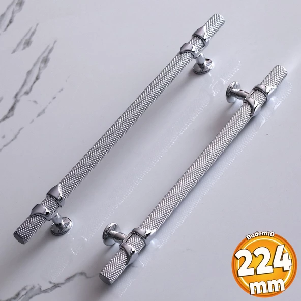 Burç Kulp 224 mm Krom Renk Mobilya Çekmece Mutfak Dolabı Dolap Kulpları Kapak Kulbu Kulpu Metal ürün görseli 1