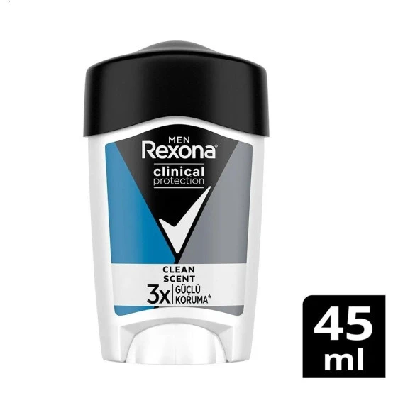 Rexona Men Clinical Protection Erkek Stick Deodorant Clean Scent 3X Güçlü Koruma 45 Ml ürün görseli 1