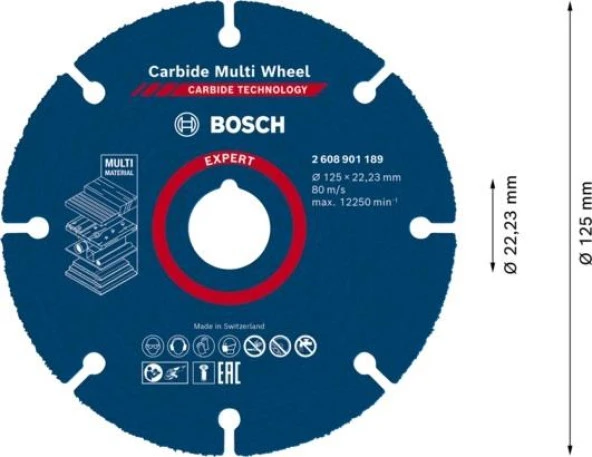 Bosch Carbide Kesme Diski 125mm - Resim 3