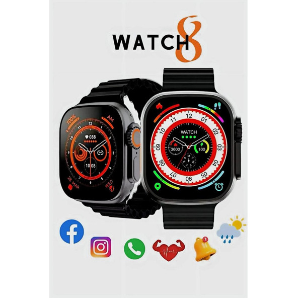Watch 8 Ultra Ios Android Uyumlu Akıllı Saat 1.99INCH Bluetooth Arama Sağlık Spor Verileri Ölçüm ürün görseli 1
