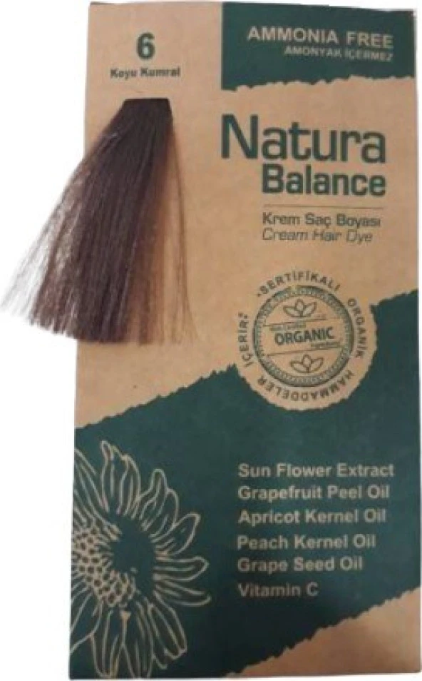 Natura Balance (Krem Saç Boyası) Koyu Kumral 6 60ML ürün görseli 1