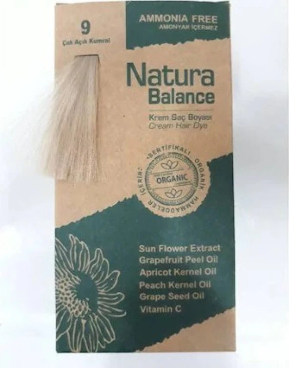 Natura Balance (Krem Saç Boyası) Çok Açık Kumral 9 60ML ürün görseli 1