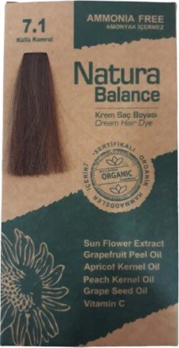 Natura Balance (Krem Saç Boyası) Külü Kumral 7.1 60ML ürün görseli 1