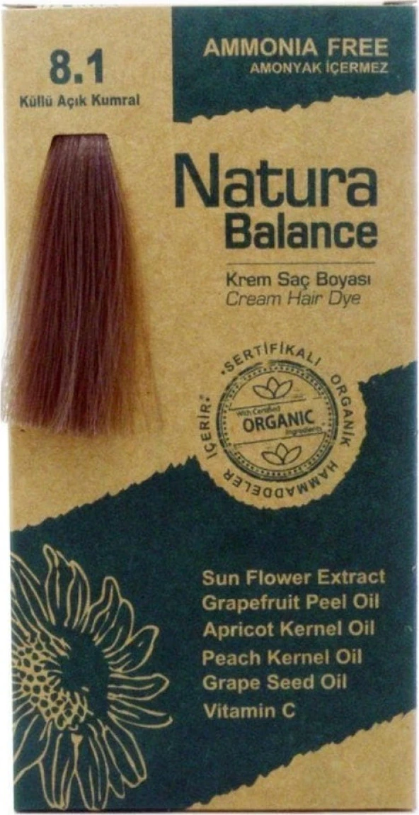 Natura Balance (Krem Saç Boyası) Küllü Açık Kumral 8.1 60ML ürün görseli 1