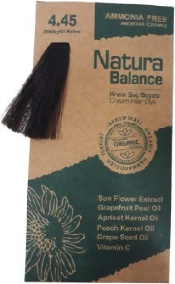 Natura Balance Krem Saç Boyası Etkileyici Kahve 4,45 60 ml ürün görseli 1