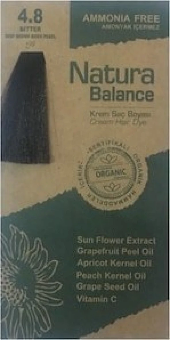 Natura Balance - Organik Krem Saç Boyası 4.8 Bitter 60 ml ürün görseli 1