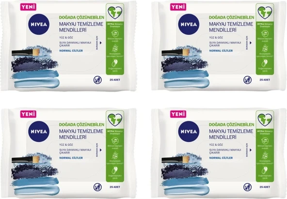 Nivea 3'Ü 1 Arada Makyaj Temizleme Mendili Normal 4 Lü Set ürün görseli 1