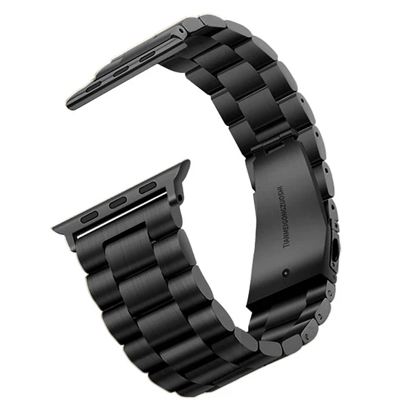 Gpack Apple Watch 7 41mm Kordon Metal Yandan Çıtçıtlı Sıralı Tasarım BAND04 ürün görseli 1