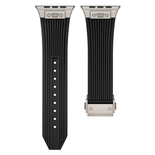 Gpack Apple Watch SE 2 2022 44mm Kordon Çıtçıtlı Derin Çizgili Spor Tasarım KRD113 ürün görseli 1