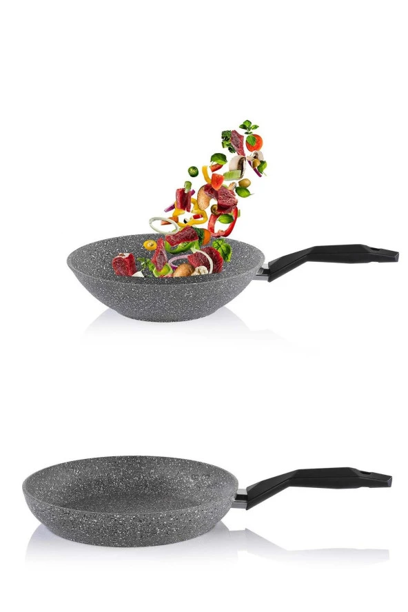 Schafer 26 cm Granit Tava ve 28 cm Wok Tava ürün görseli 1
