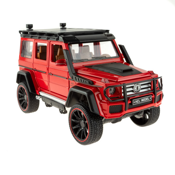 1:16 Ölçek Metal Model Suv Araba Çek Bırak Işıklı Sesli Kırmızı ürün görseli 1