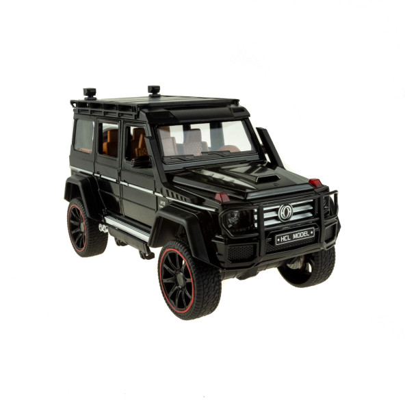 1:16 Ölçek Metal Model Suv Araba Çek Bırak Işıklı Sesli Siyah ürün görseli 1