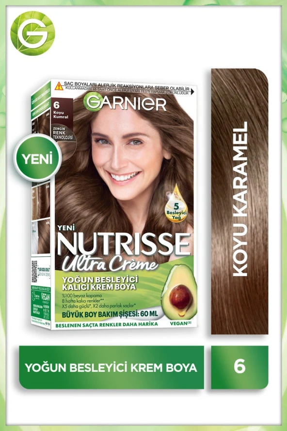 Garnier Nutrisse Yoğun Besleyici Kalıcı Krem Saç Boyası 6 Koyu Karamel ürün görseli 1