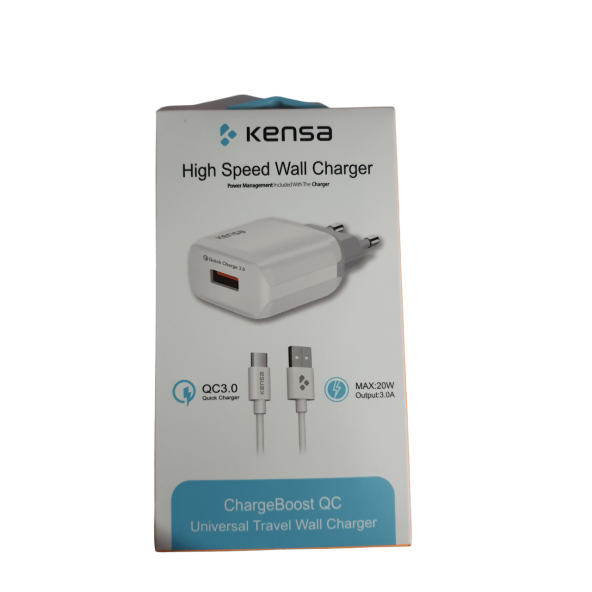 PTTAVM: KENSA 3.0A 20W USB-C ŞARJ BAŞLIĞI HIZLI ŞARJ QUİCK ŞARJ