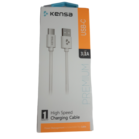 KENSA 3.1A USB-C  HIZLI ŞARJ ÖZELLİKLİ TYPE-C ŞARJ VE DATA KABLOSU ürün görseli 1
