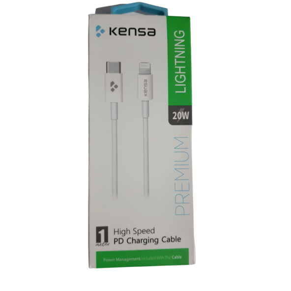 KENSA YENİ NESİL İPHONE 20W HIZLI ŞARJ KABLOSU TYPE-C LİGHTNİNG 20W LİGHTNİNG ŞARJ VE DATA KABLOSU ürün görseli 1