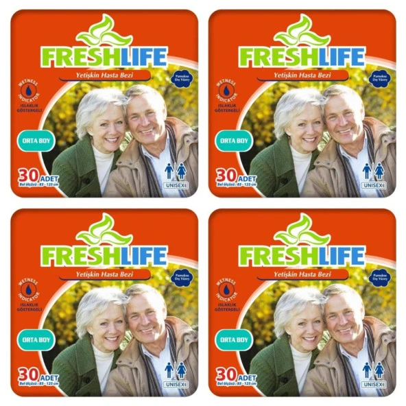 Freshlife Belbantlı Islaklık Göstergeli Orta Boy (M) 30'lu 4 Paket ürün görseli 1
