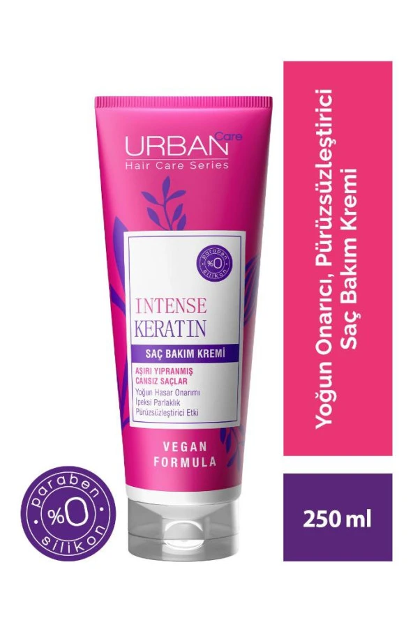 Urban Care Intense Keratin Aşırı Yıpranmış Saçlara Özel Saç Bakım Kremi-250 Ml-vegan ürün görseli 1
