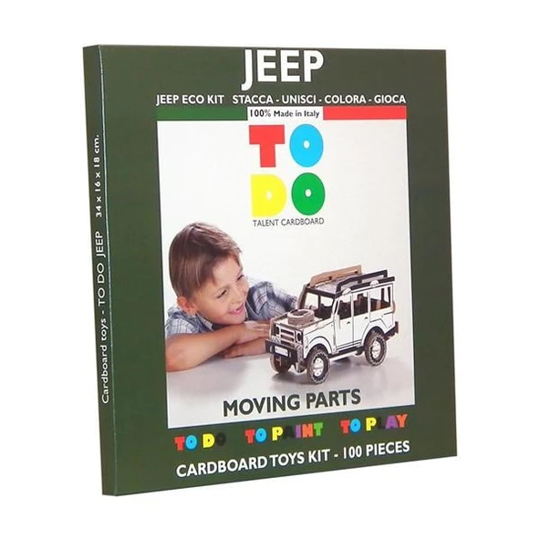 Todo 100 Parça Yapmak ve Renklendirmek için Kartonda Jeep ürün görseli 1