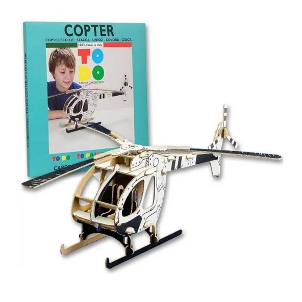 Helikopter Yapılacak Karton Helikopter Montaj Yapılacak Ve Renklendirilecek 61 Parça ürün görseli 1