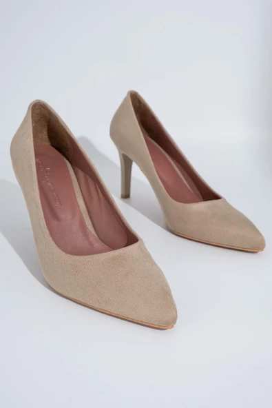 Ten Süet Stiletto Topuklu Ayakkabı - Anger - Resim 4