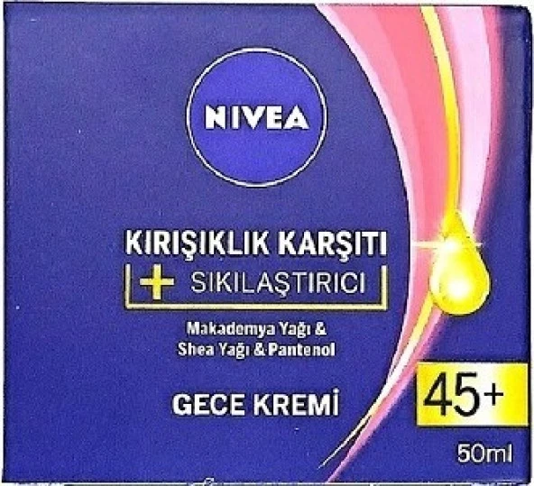 Nivea Kırışıklık Karşıtı ve Sıkılaştırıcı 45+ Yaşa Özel Gece Kremi 50 ml ürün görseli 1