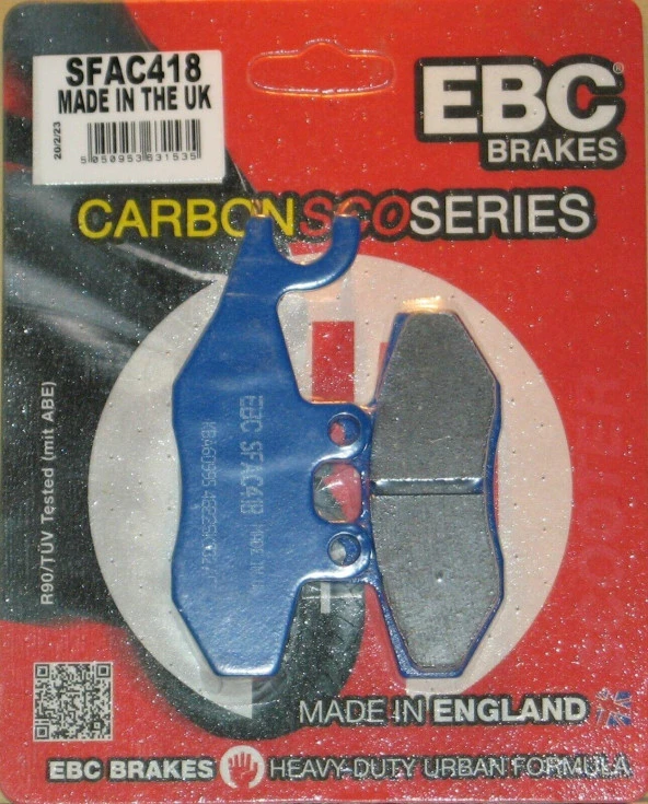Ebc Sfac418 2011-2021 Piaggio Beverly Sport Touring 350 i.e. Uyumlu Arka Fren Balatası Karbon Balata ürün görseli 1