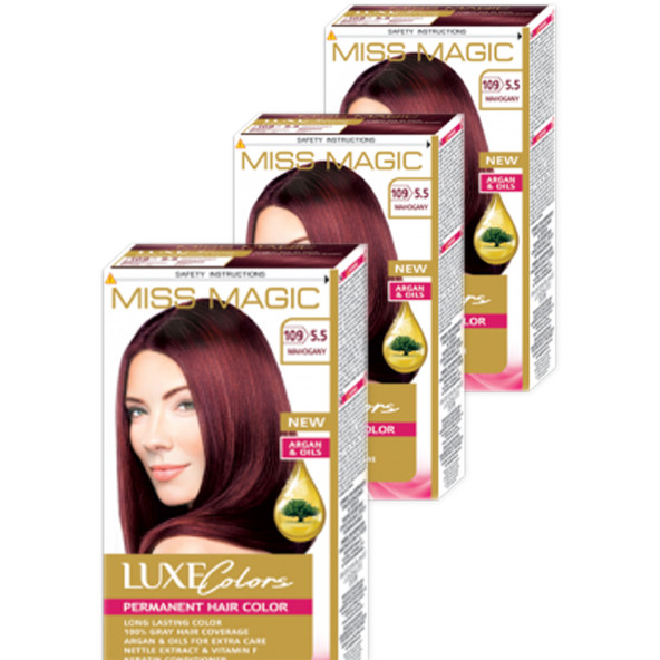 Mıss Magıc 5.5 Kızıl (Mahogany) 3 lü Set Boya - Resim 2