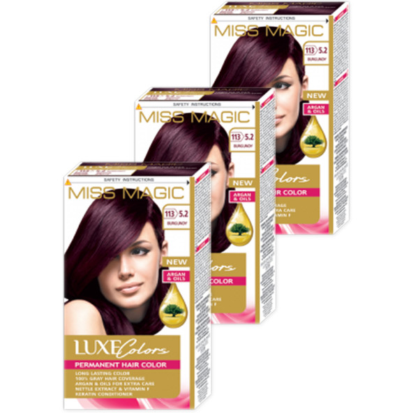 Mıss Magıc Saç Boyası No 5,2 Burgundi ( Burgundi ) 3 lü Set Boya ürün görseli 1