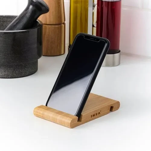 IKEA Bergenes Ahşap Cep Telefonu Tablet Tutucu Stand Bambu - Resim 2
